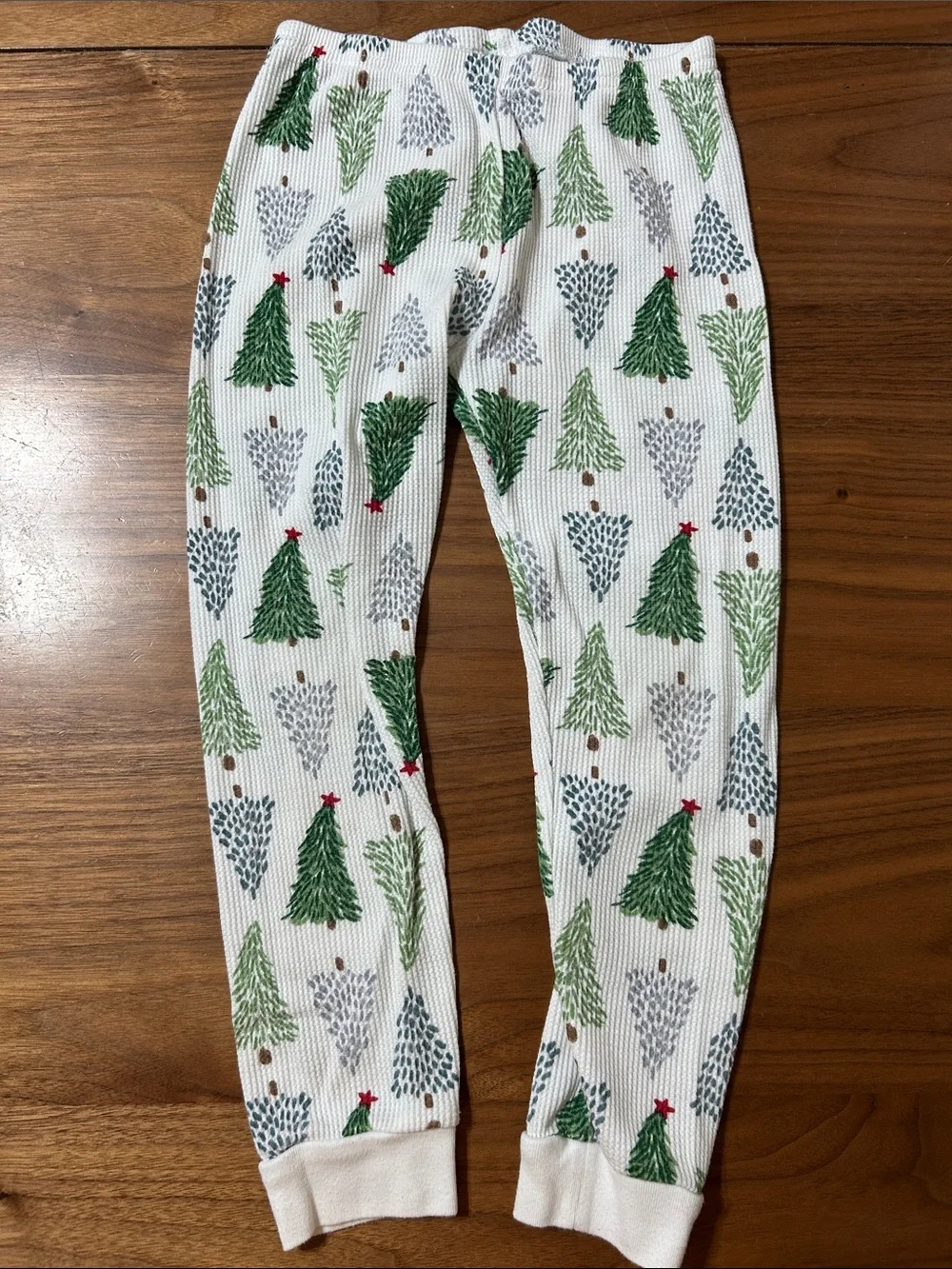 Carter's White Waffle-Knit Christmas Tree Pajama Set Size 5T